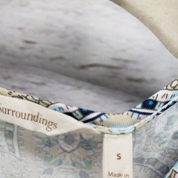 Soft Surroundings Teal and Cream Paisley Midi Dress - Picture 10 of 15